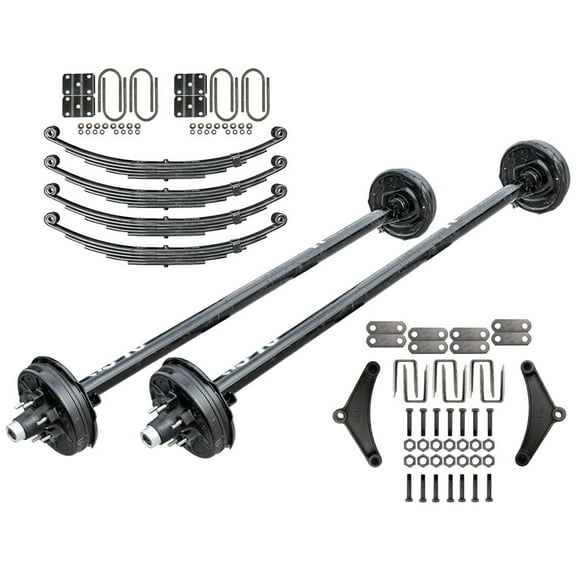5200 lb TK Tandem Axle Heavy Duty Trailer Kit with Suspension - 10.4K Capacity (6 Lug, 73" Hubface, 58" Spring Center)
