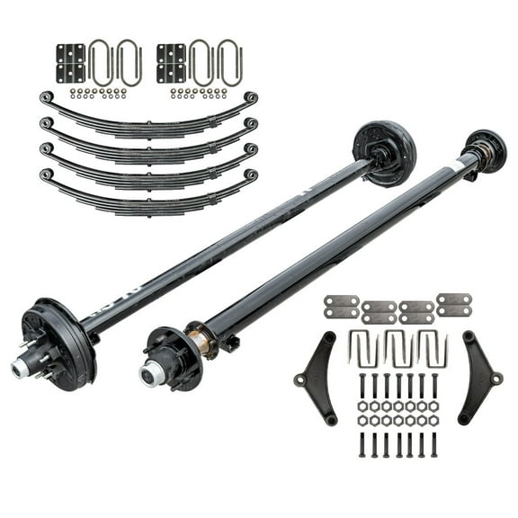 5200 lb TK Tandem Axle Light Duty Trailer Kit with Suspension - 10.4K Capacity (6 Lug, 73" Hubface, 58" Spring Center)