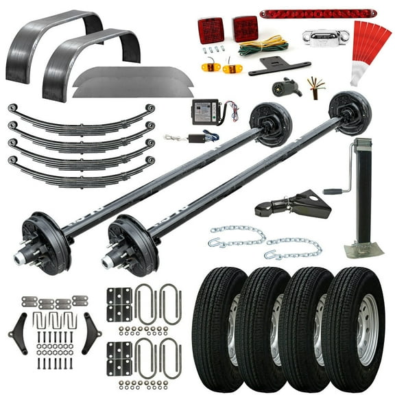 5200 lb TK Tandem Axle Trailer Parts Kit - 10.4K Capacity Heavy Duty (Complete Original Series), 95" Hubface 80" Spring Center