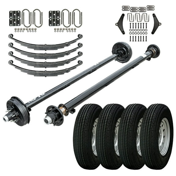 5200 lb Tandem Axle Light Duty TK Trailer Kit - 10.4K Capacity - 6 Lug (Original Series), 73" Hubface 58" Spring Center