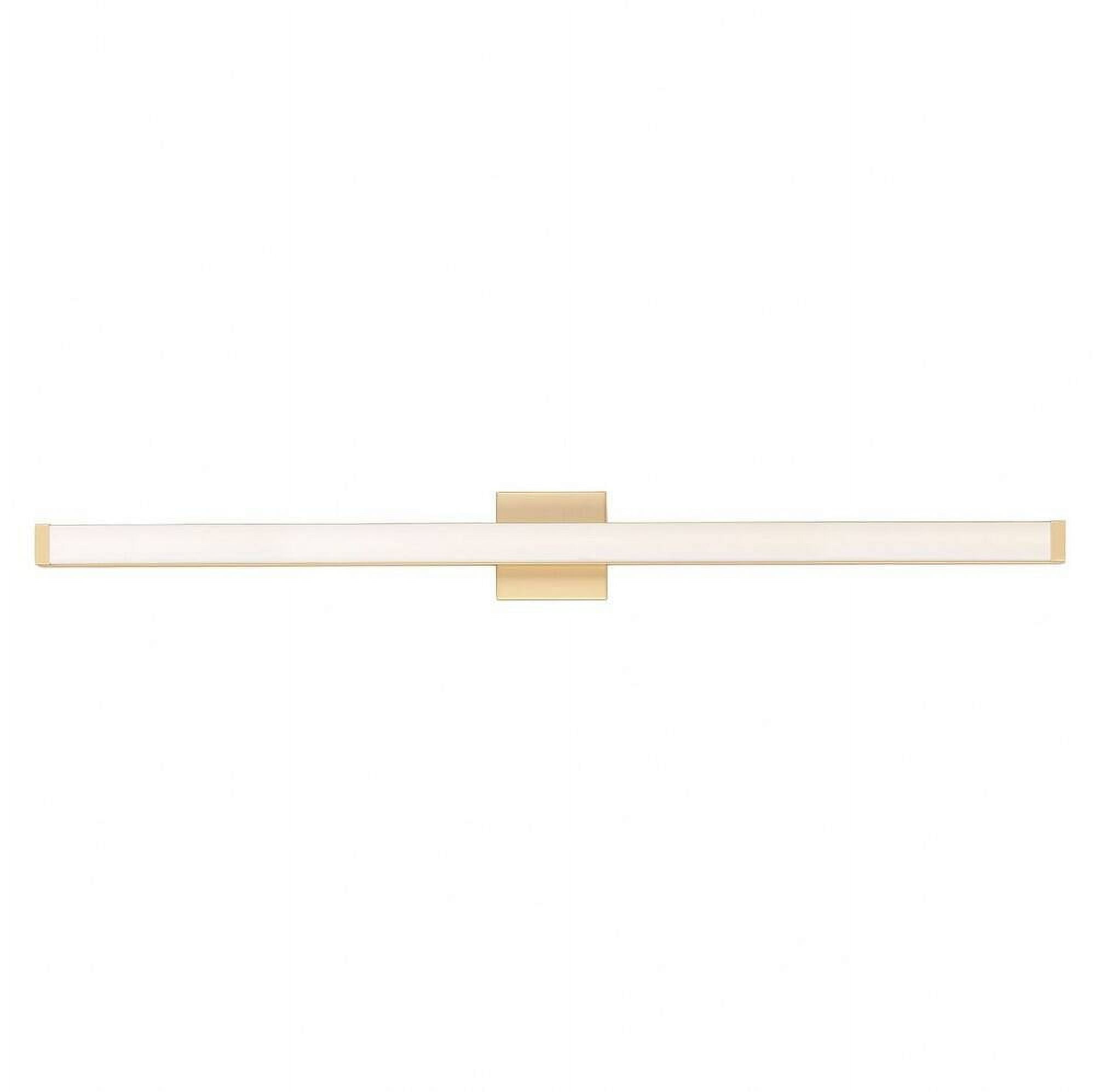 Elegant Gold 48" LED Vanity Light with White Acrylic Shade