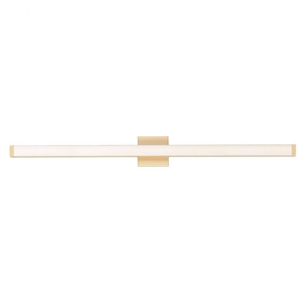 Elegant Gold 48" LED Vanity Light with White Acrylic Shade