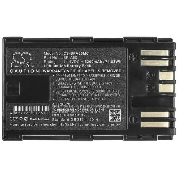 5200mAh BP-A60 Battery for Canon EOS C200 PL CA-CP200L EOS C300 Mark II PL EOS C200 EOS C200B XF705 EOS C300 Mark II