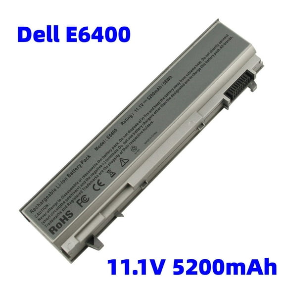 5200mAh Battery for Dell Latitude E6400 E6410 E6500 E6510 Precision M2400 M4400 M4500 M6500 Laptop Battry Replacement 4M529 KY265 PT434 312-0749