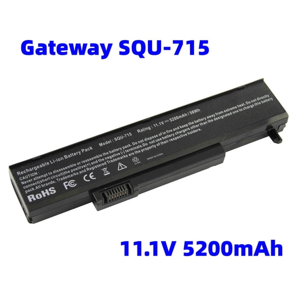 5200mAh Laptop Battery for Gateway, Gateway T Gateway M Series, SQU-715 SQU-720 W35044LB W35044LB-SP W35044LB-SY W35052LB
