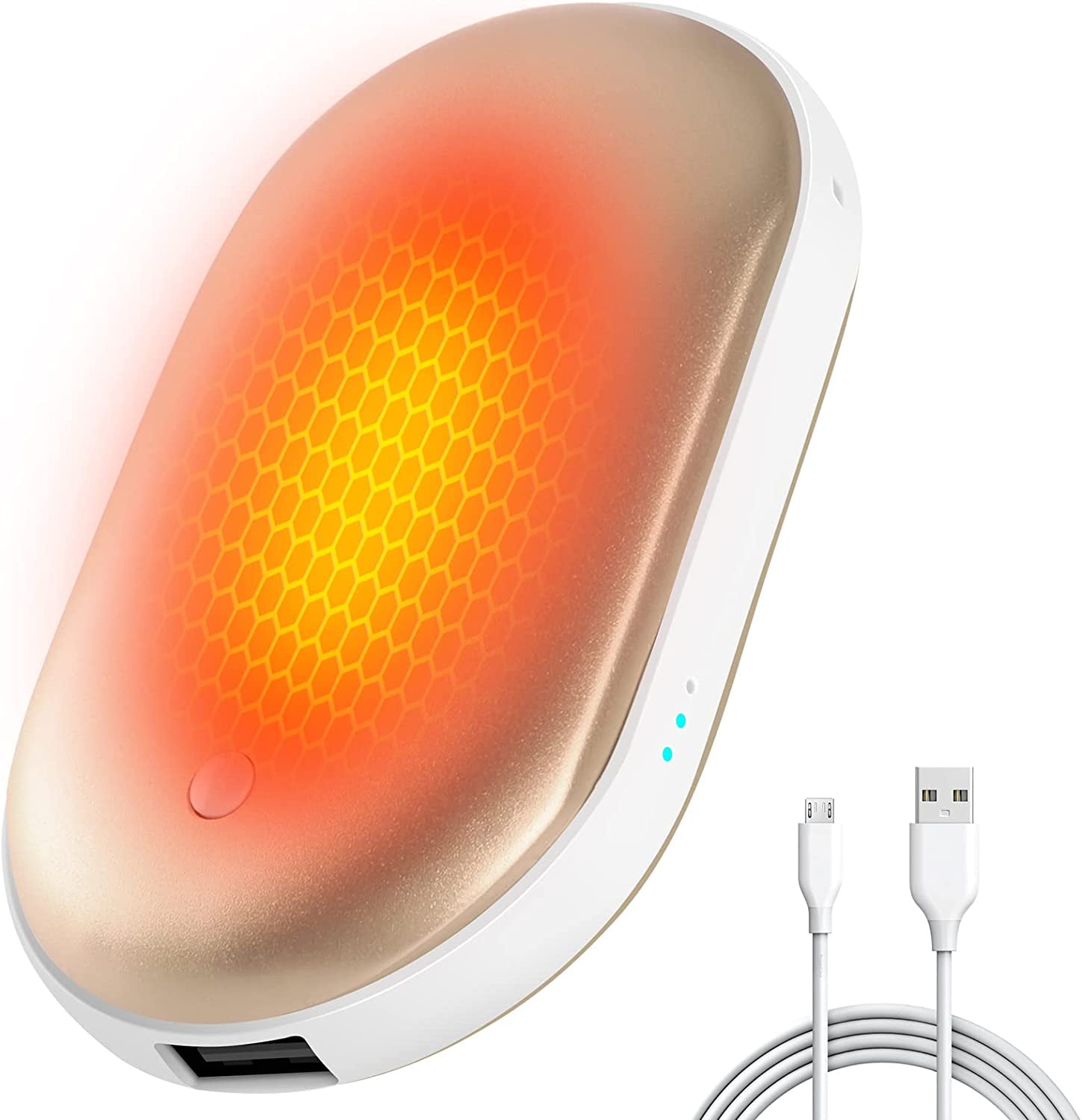 5200mAh Portable Hand Warmers Rechargeable, USB Electric Hand Warmer Power Bank Reusable Hand
