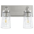 thumbnail image 1 of X 2 - Light Satin Nickel Traditional / Transitional Glass Wall Sconce, 1 of 2