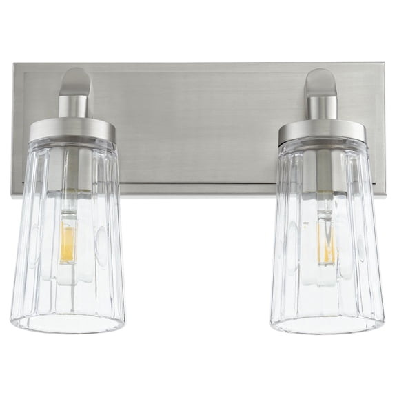 X 2 - Light Satin Nickel Traditional / Transitional Glass Wall Sconce