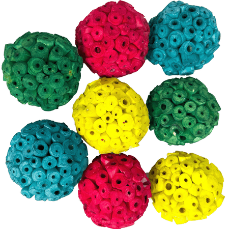 5201 Small Rainbow Sola Balls M&M Bird Toys - Natural Colorful Super Enticing Foot Toy, Pet Safe Coloring