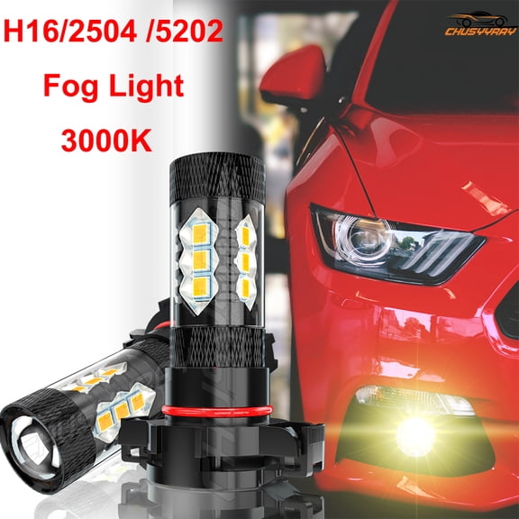 5202 2504 H16 LED Fog Light DRL Driving Bulb 8000LM Golden light