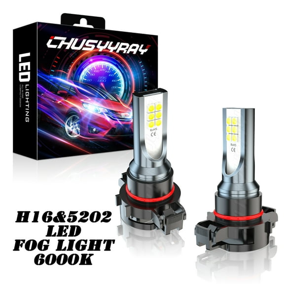 5202 2504 LED Fog Light Bulbs Conversion Kit White Super Bright H16/PS24W Set of 2