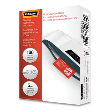 Fellowes Mfg Co. 52031 5 mil 3.75 in. x 2.25 in. Laminating Pouches - Gloss Clear (100/Pack)