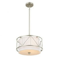 52074SN Kichler Lighting Birkleigh - 3 Light Convertible Pendant In Art Deco Style-9 Inches Tall-Satin Nickel Finish    -Traditional Installation