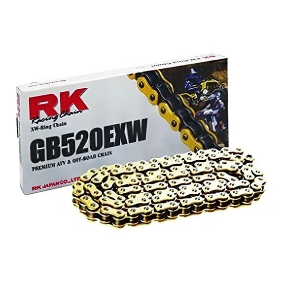 520 Pitch Gold XW-Ring Sealed Drive Chain 86 Links Compatible with Honda Yamaha Suzuki Kawasaki KTM Husqvarna ATV Motorcycle Off-Road Performance Extreme Heat GB520EXW-86
