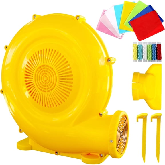 520W Yellow Air Blower for Inflatable Bounce House, Water Slide, Jumping Castle, Inflatable Screen and Inflatable Tent, Use for Yard Leaf Blowing