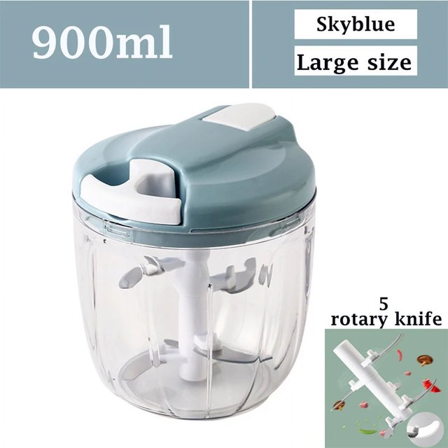 520ml/900ml Manual Food Processor Vegetable Chopper Hand Pull Mincer Blender Mixer For Garlic