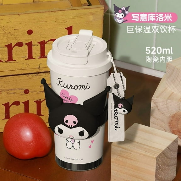 520ml Kuromi Tumbler Thermos Bottle Tea Coffee Mug Anime KT Car Thermos Water Bottle Travel Vacuum Cup Drinking Jug
