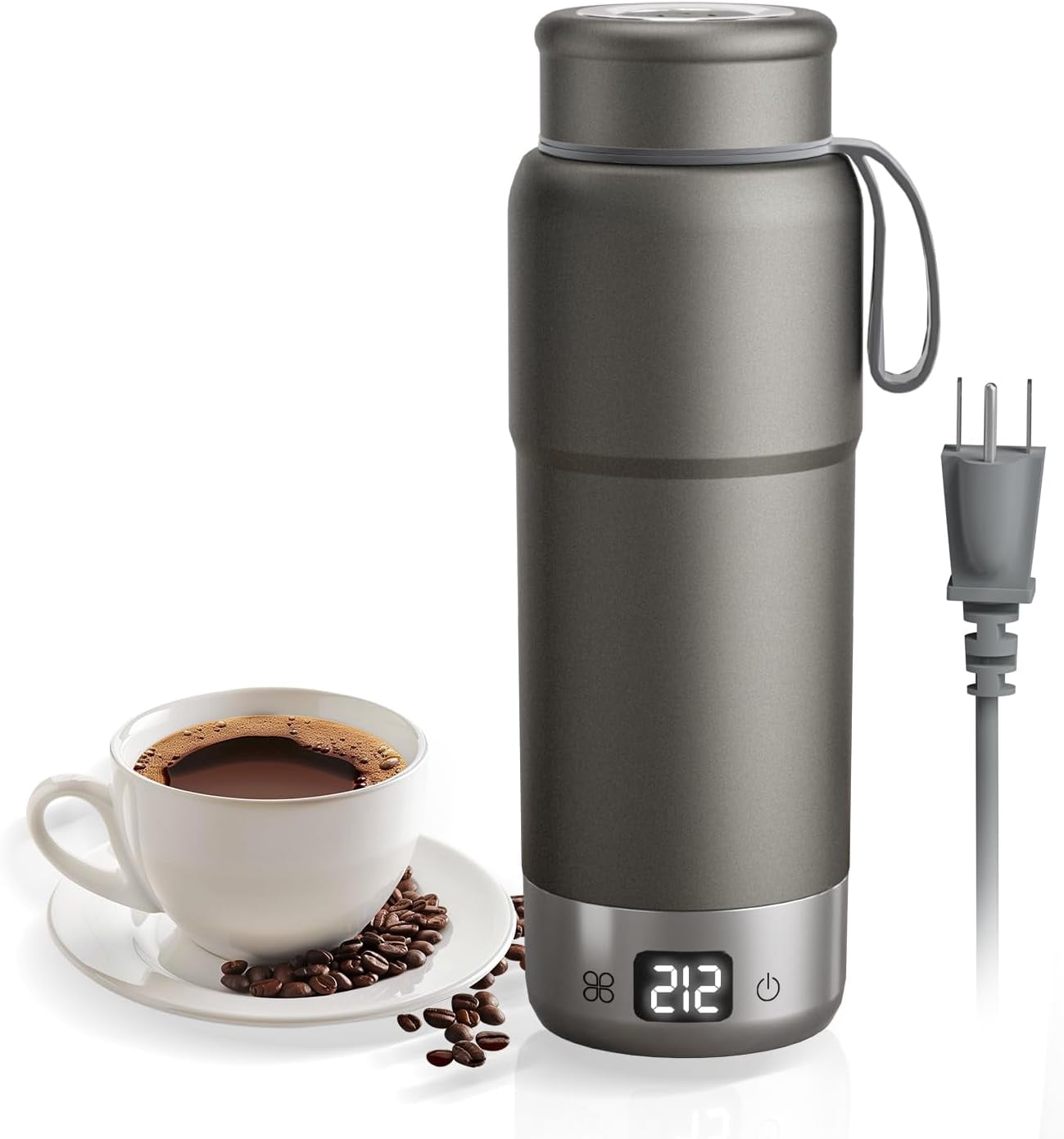 520ml Pure Titanium Portable Electric Kettle – Travel Kettle Dual Voltage 100V-240V with Temperature Control, Lightweight, Leak-Proof, Fast Boil Mini Kettle for Travel, Office, Hotel, Camping