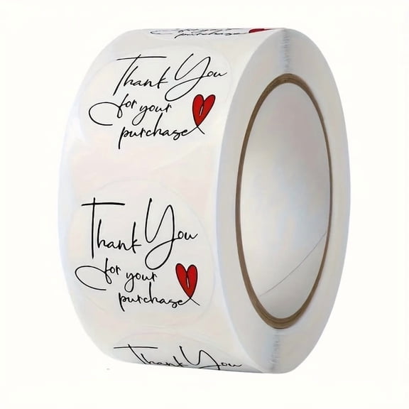 520pcs Elegant White "Thank You" Stickers with Heart Design - Decorative Round Gift Labels,Cute & Fun Handwritten Font for Scrapbooking, Journals,Envelopes & Cards,Envelope Seals,Charming Gift Tags