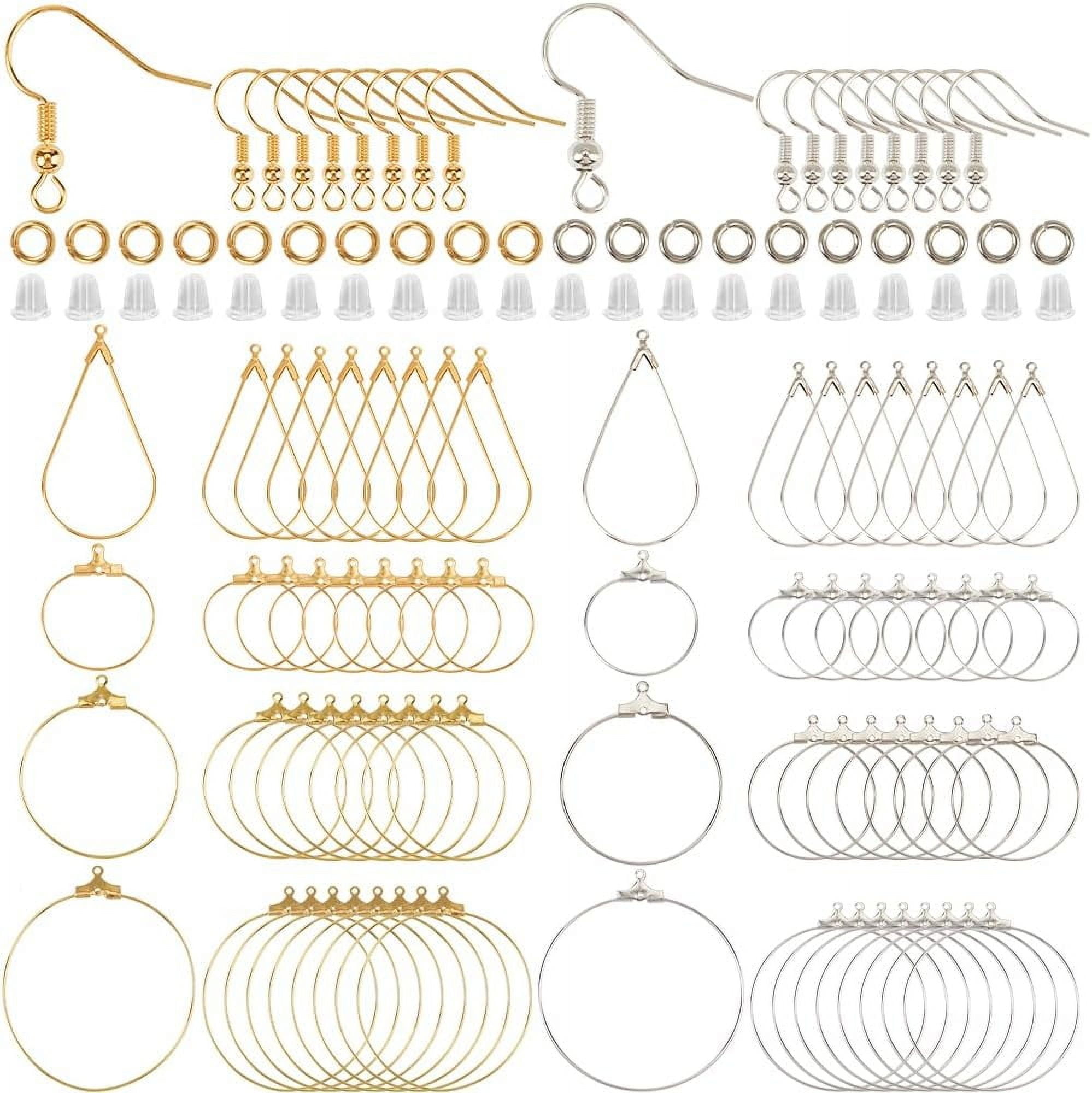 520pcs Hoop Earrings Findings Beading Hoop Earring Supplies Brass