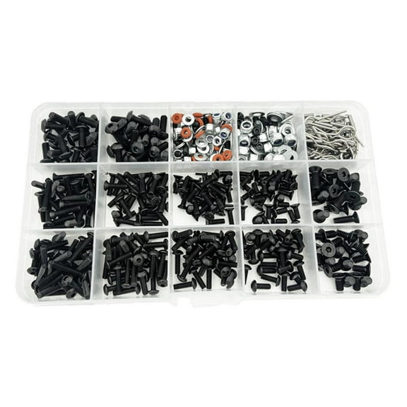 520x RC Screw 1:10 Modification with Storage Box Assortment crews Nuts DIY Model Metal Screws Box Set for Slash RC Vehicle Adults
