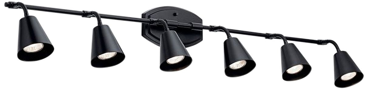 Sylvia Black Polished Nickel 6-Light Wall Rail Light