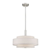 52137-91 Livex Lighting Monroe - 4 Light Pendant In Timeless Style-16 Inches Tall and 18 Inches Wide-Brushed Nickel Finish -Traditional