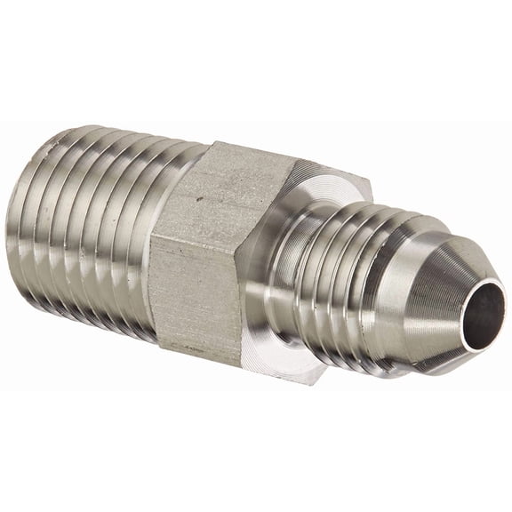 5217X4X4 Stainless Steel SAE 37 Degree (JIC) Flare- Fitting, Adapter, 1/4" NPT Male x 1/4" JIC Male