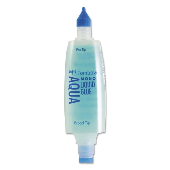 52180 MONO Aqua Liquid Glue, 1.69 Ounce, 1-Pack. Dual Tip Dispenser for Precise to Full Coverage Application that Dries Clear.