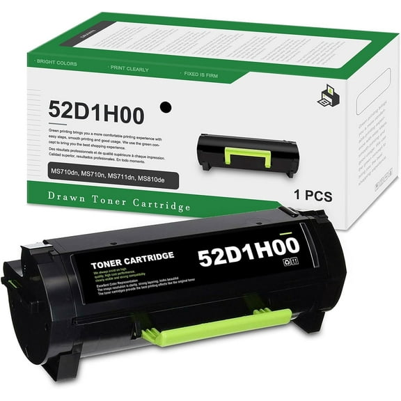 521H 52D1H00 High Yield Black (1-Pack) - MS710 Toner Cartridge Replacement for Lexmark MS710dn, MS710n, MS711dn, MS810de, MS810n, MS811dn, MS811n Printer
