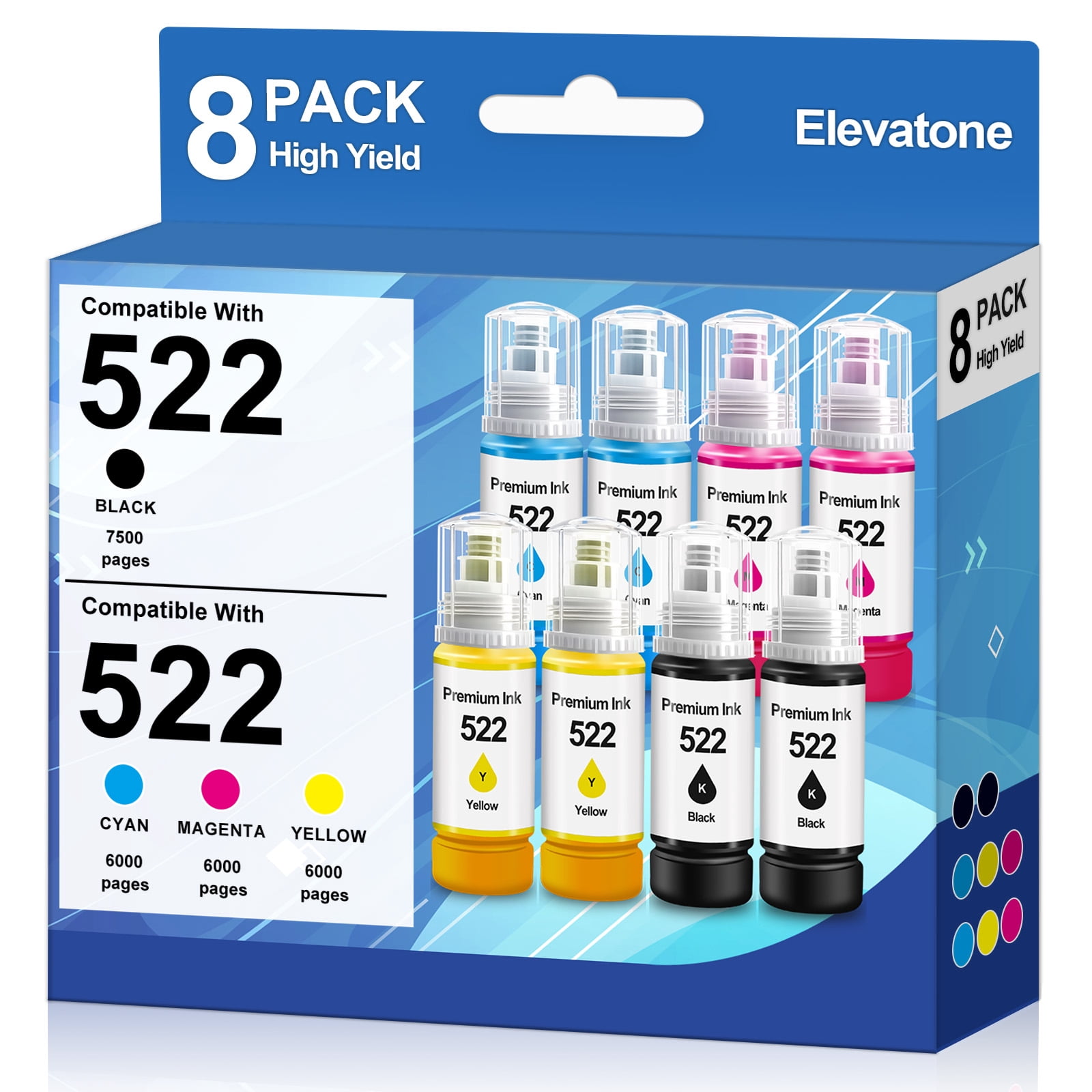 522 Ink Refill Bottles Compatible for Epson T522 522 Ink Bottles for ...