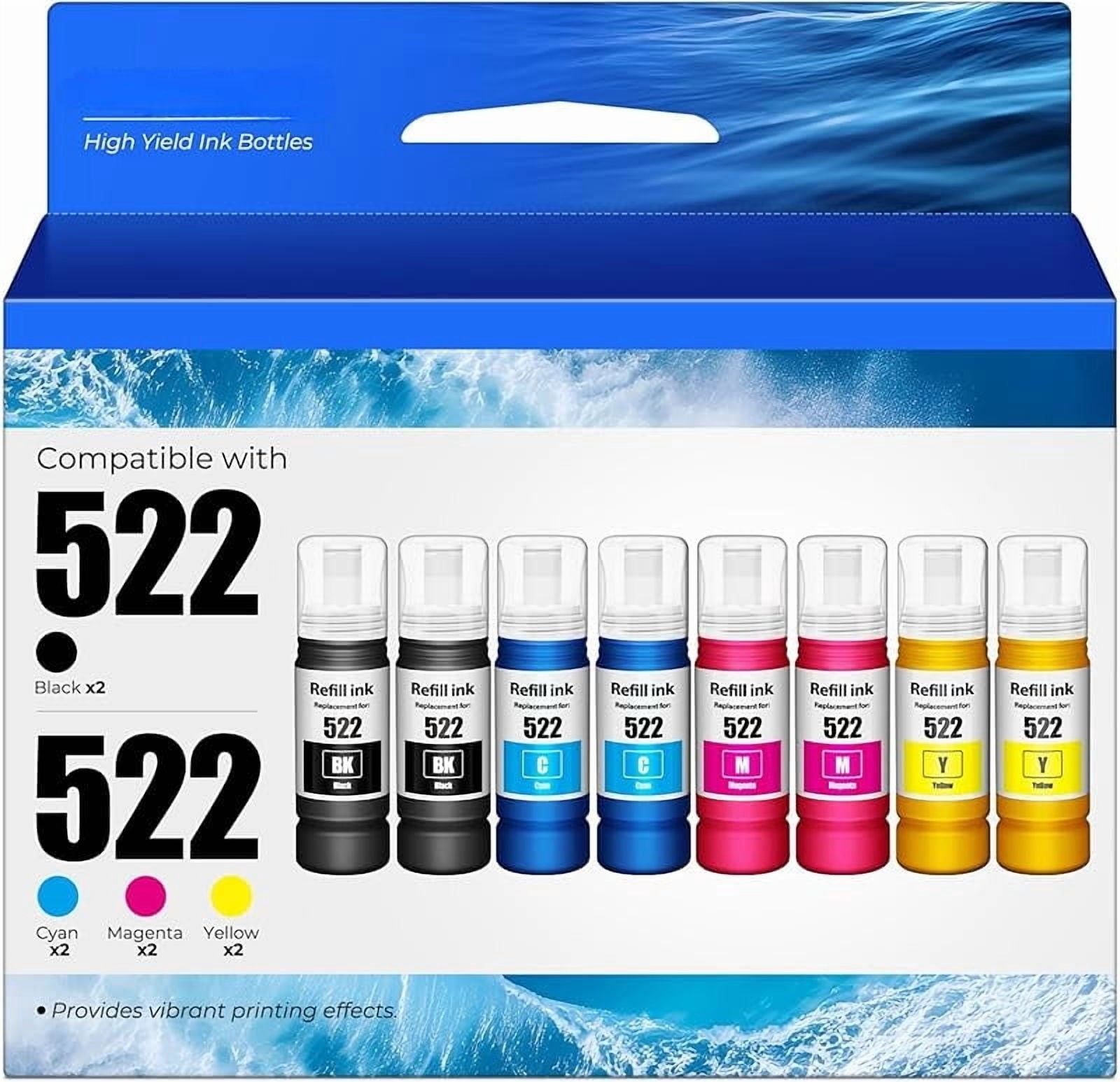 a 522 Ink Refill Bottles ET-2800 ET-2400 ET-4800 Replacement for 522 ...