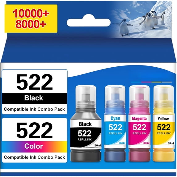 522 Ink Refill Bottles High Capacity Replacement for Epson 522 Ink Use ...