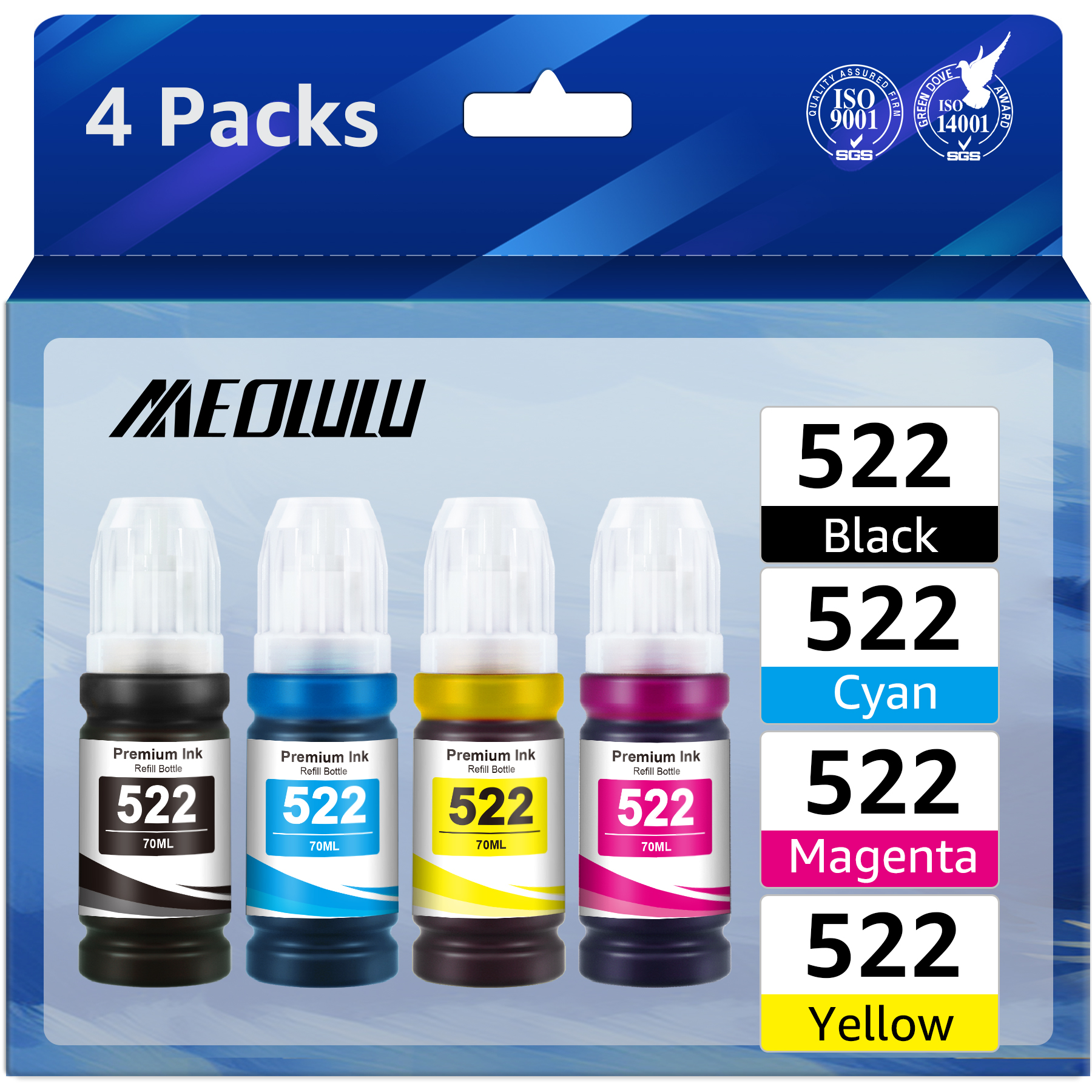 522 T522 Ink Bottle replacement for Epson 522 T522 Refill Ink for