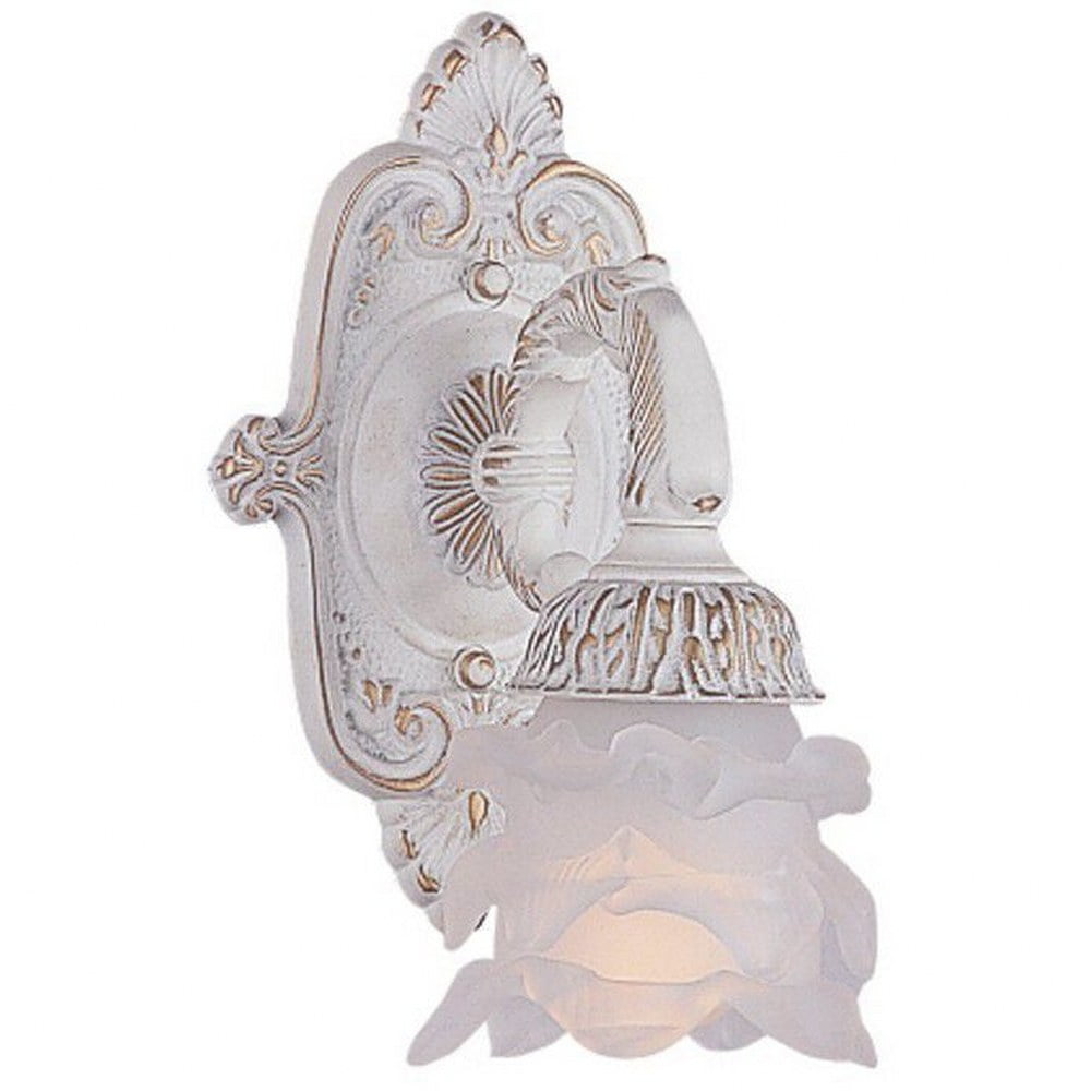 Antique White Glass Shade Bronze Dimmable Sconce