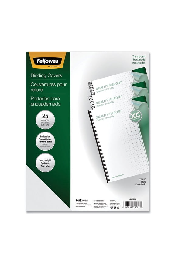 Mfg Co. 5224301 Unpunched 11 in. x 8.5 in. Futura Presentation Covers for Binding Systems - Frost (25/Pack)