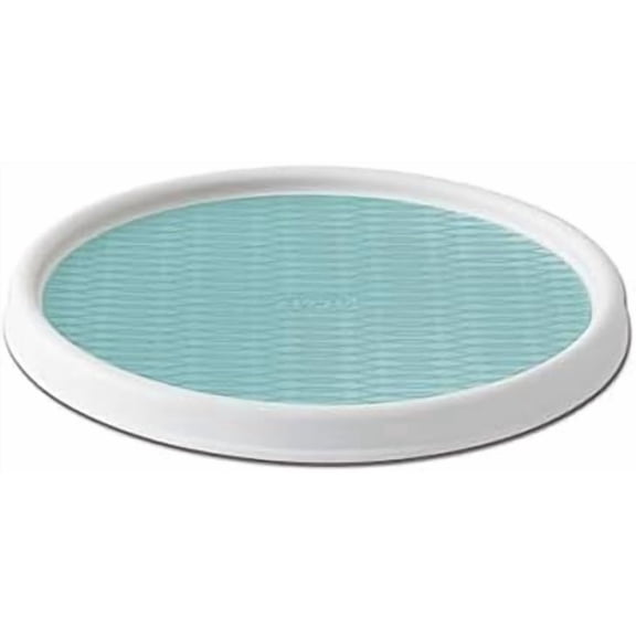 5234754 Non-Skid Pantry Cabinet Lazy Susan Turntable, 12-Inch, White/Aqua