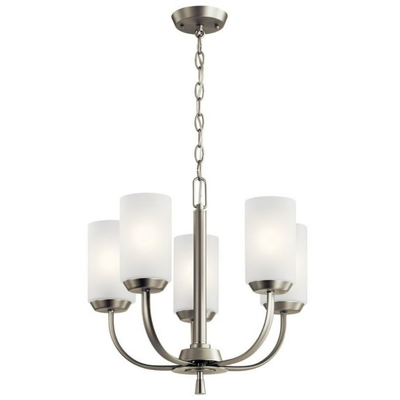 52386NI Kichler Lighting Kennewick - 5 Light Chandelier - with Traditional inspirations - 17 inches tall by 18.5 inches wide-Brushed Nickel Finish