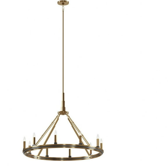 52421BNB Kichler Lighting Emmala - 10 Light Large Chandelier In Art Deco Style-27.5 Inches Tall and 34 Inches Wide     -Traditional Installation