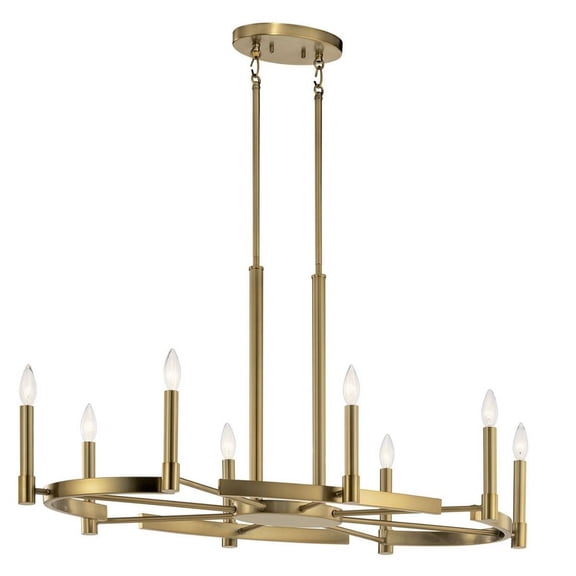 52429BNB Kichler Lighting Tolani - 8 Light Oval Chandelier In Soft Contemporary Style-20 Inches Tall and 21.5 Inches Wide-Brushed Natural Brass Finish