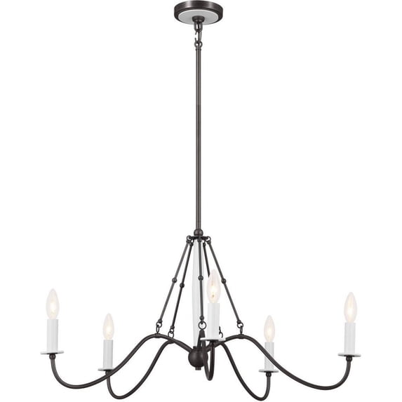 5 Light Medium Chandelier In Homestead Style-16.5 Inches Tall And 31.25 Inches Wide-Anvil Iron Finish -Traditional Installation Kichler Lighting