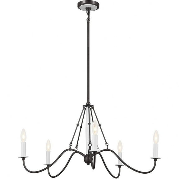 5 Light Medium Chandelier In Homestead Style-16.5 Inches Tall And 31.25 Inches Wide-Anvil Iron Finish    -Traditional Installation Kichler Lighting
