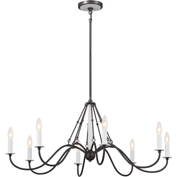 52456AVI Kichler Lighting Freesia - 8 Light Large Chandelier In Homestead Style-17 Inches Tall and 38 Inches Wide-Anvil Iron Finish -Traditional