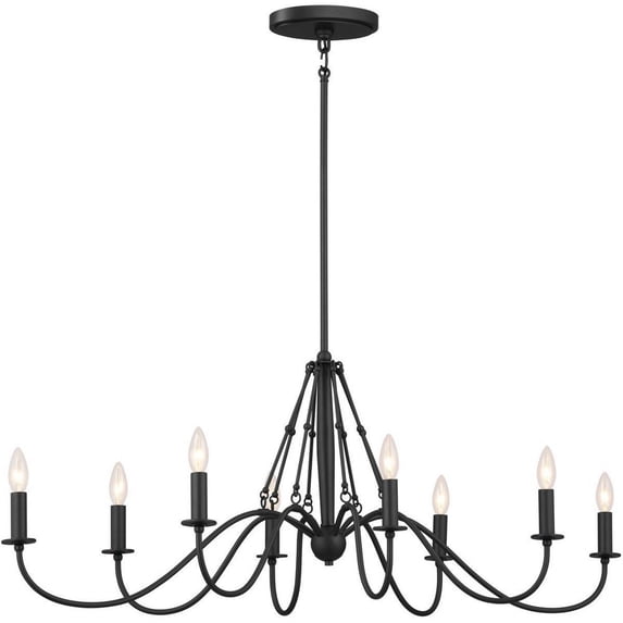 8 Light Linear Chandelier In Homestead Style-18 Inches Tall And 20 Inches Wide-Textured Black Finish -Traditional Installation Kichler Lighting