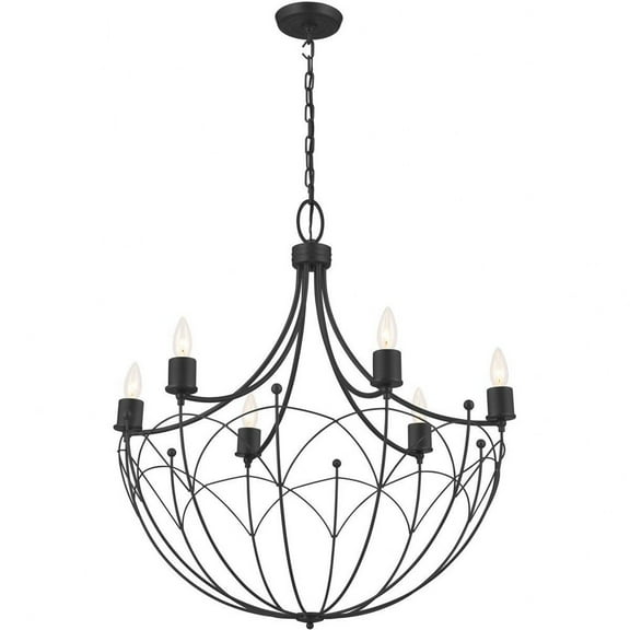 Kichler 52462 Topiary 6 Light 28" Wide Taper Candle Chandelier - Black