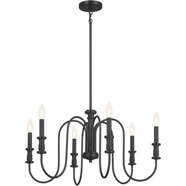 52470BK-Kichler Lighting-Karthe - 6 Light Medium Chandelier In Homestead Style-15.5 Inches Tall and 28.75 Inches Wide-Black Finish    -Traditional