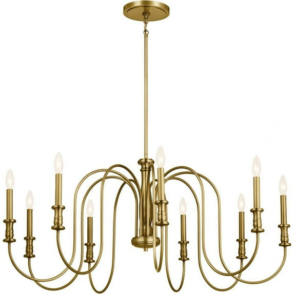 9 Light Large Chandelier In Homestead Style-19.25 Inches Tall And 42 Inches Wide-Natural Brass Finish -Traditional Installation Kichler Lighting