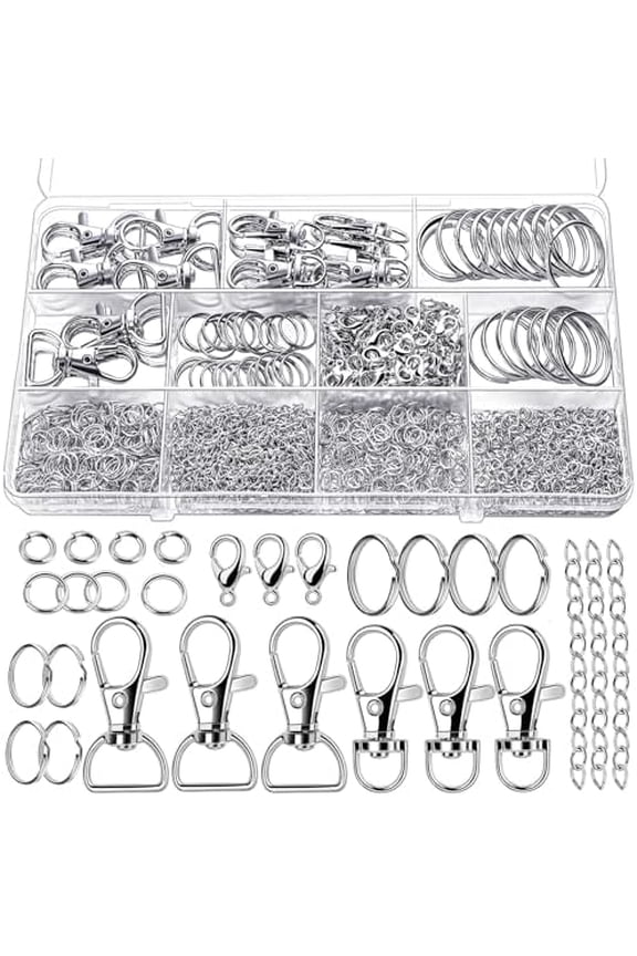 524PCS Keychain Making Kit, Key Chain Clips, Key Chain Rings, Lanyard Hooks Lobster Claw Clasps, Key and Jump Rings for Keychain Making Jewelry Lanyard