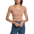 thumbnail image 1 of 525 America womens  Cropped Off Shoulder Rib Tank, s, Beige, 1 of 3