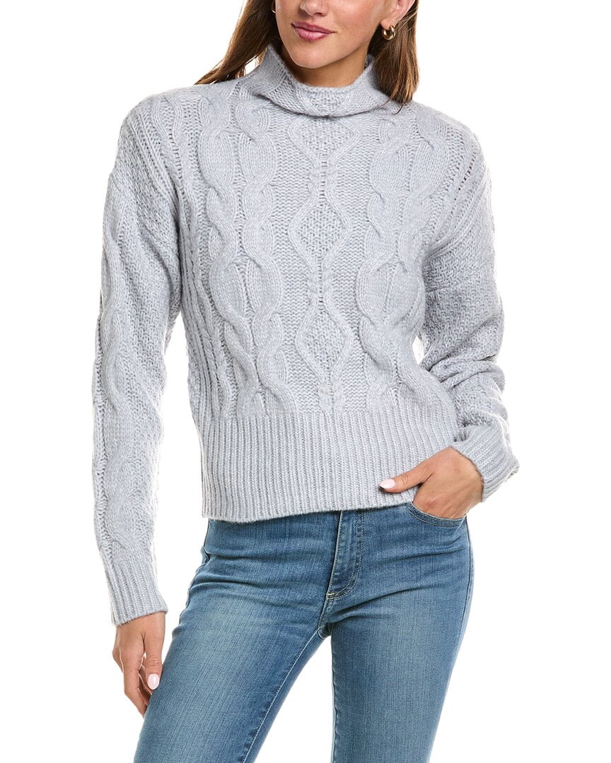 525 America womens Oversized Cable Funnel Neck Pullover, s, Blue ...